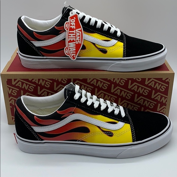 VANS OLD SKOOL FLAME Black/Black true White Men’s - Picture 2 of 16